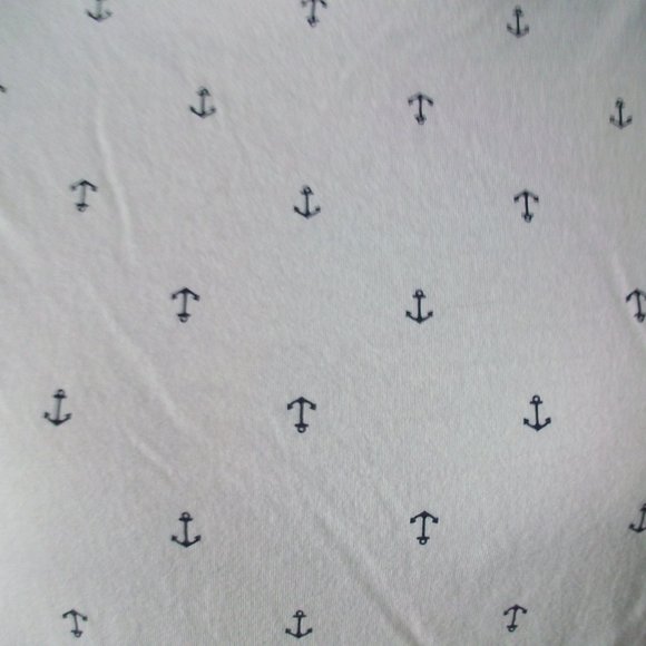 Joe Fresh White Nautical Black Anchor Boat Neck Short Sleeve Knit Tee Shirt Sz L - Picture 2 of 9